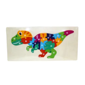 Дървен пъзел динозавър