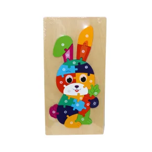 Дървен пъзел зайче