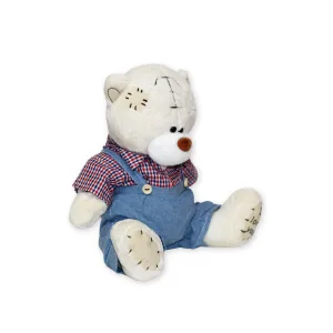 Плюшено мече с карирана риза