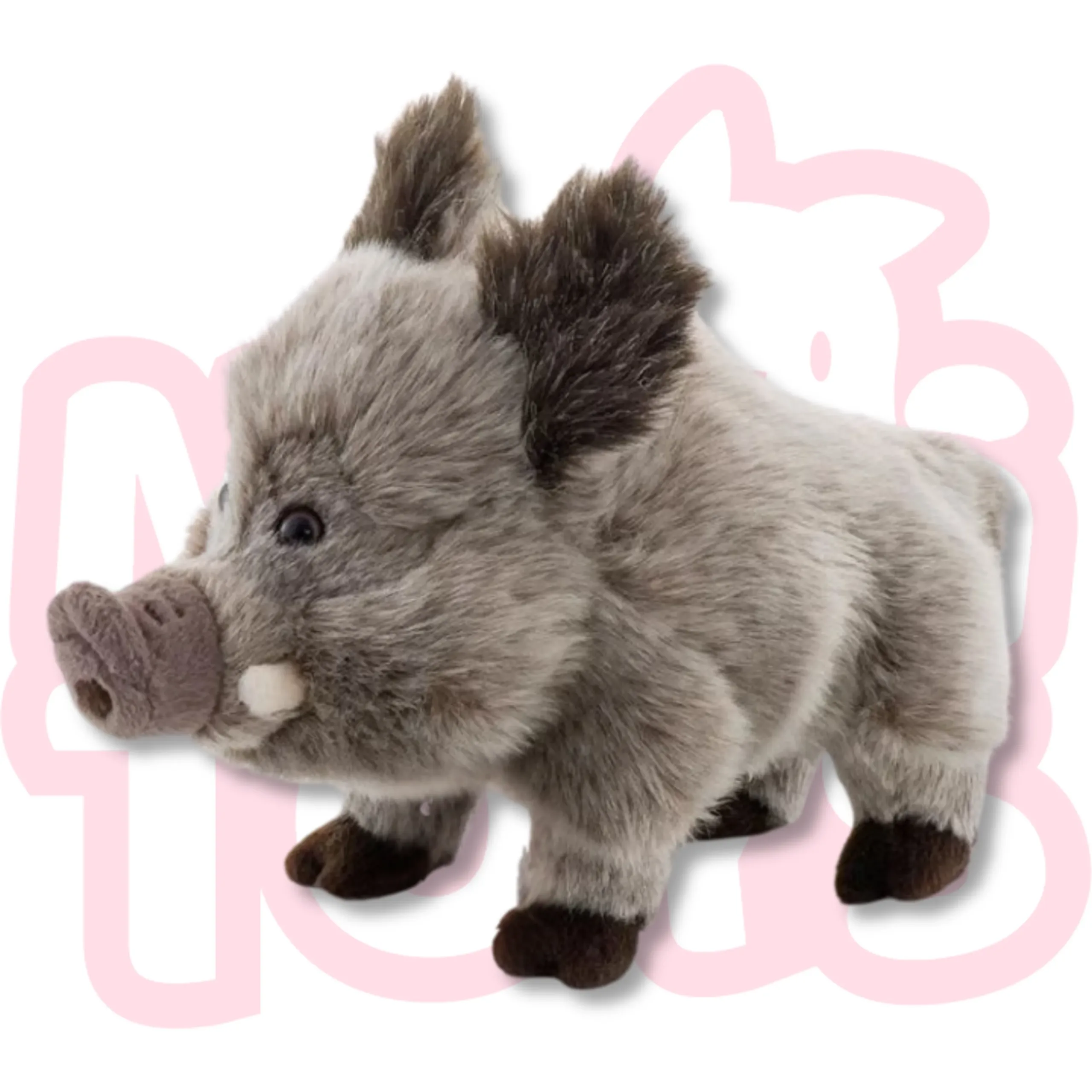 Плюшена играчка глиганче сиво 25см