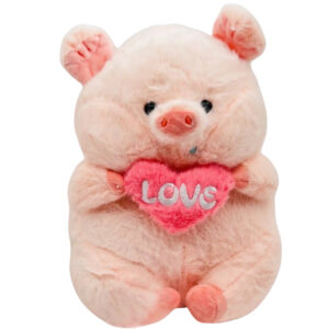 Плюшено прасенце със сърце